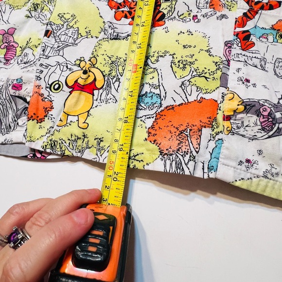 Disney Winnie the Pooh friends white background Med Scrub top - Picture 14 of 15